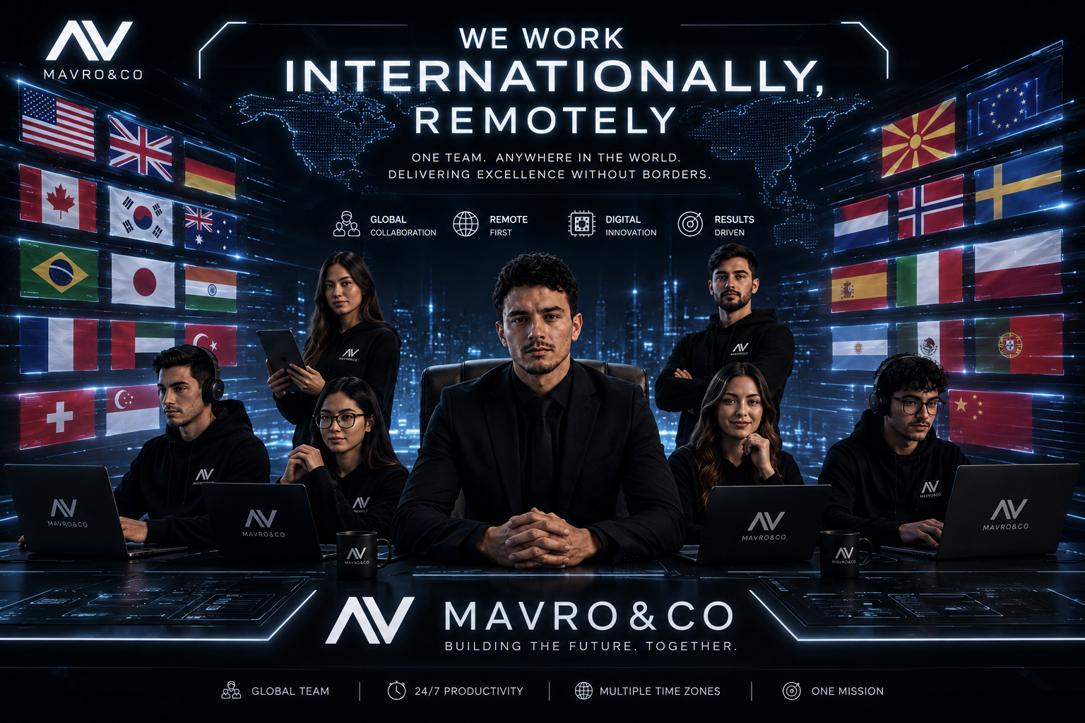 MAVRO&CO global team working remotely across international markets