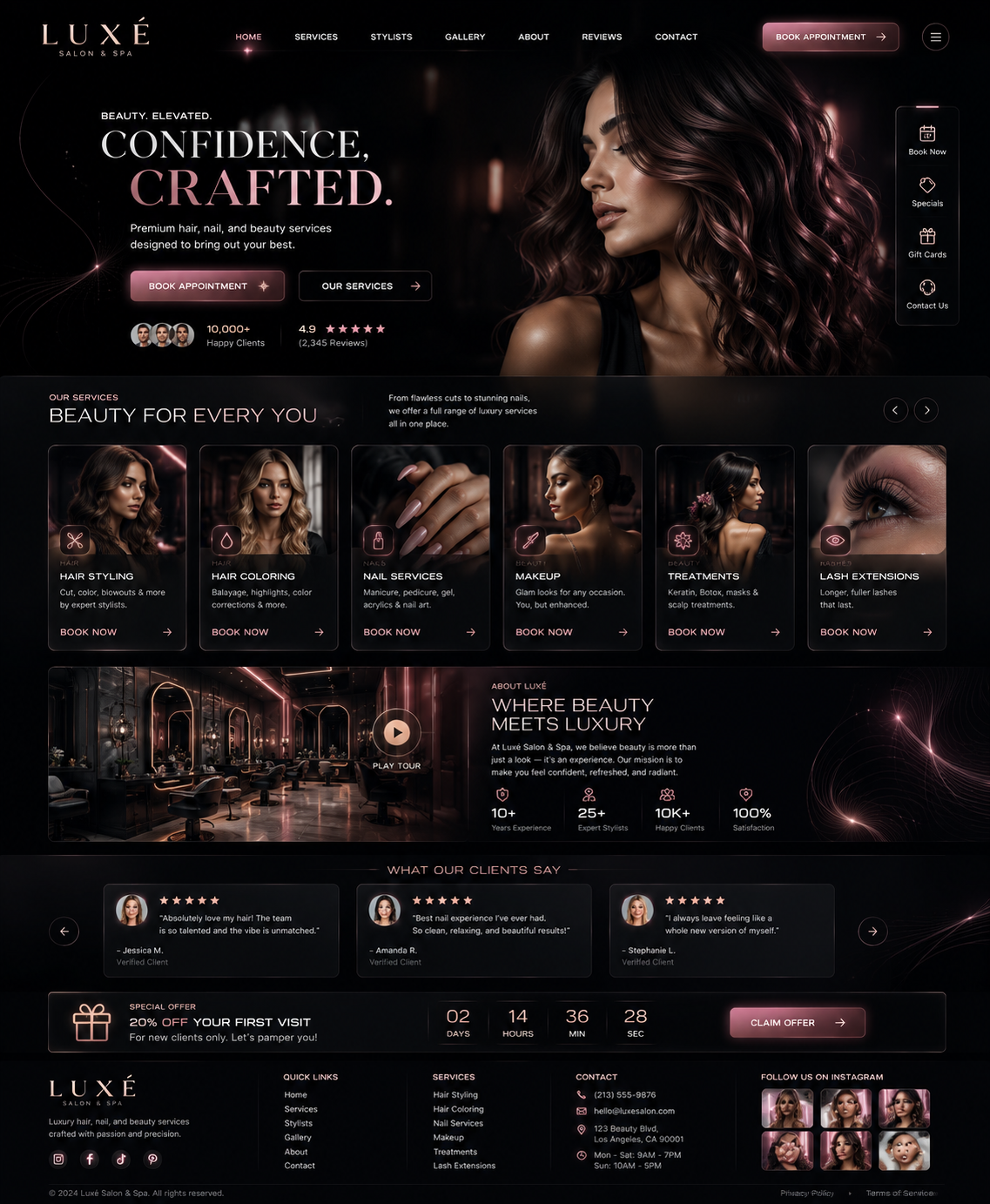Luxury salon website project