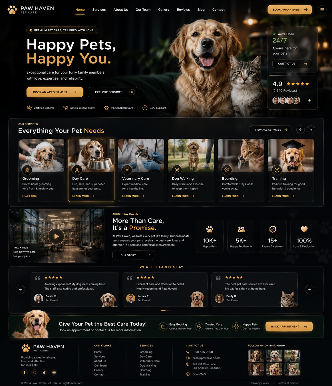 Pet care website project