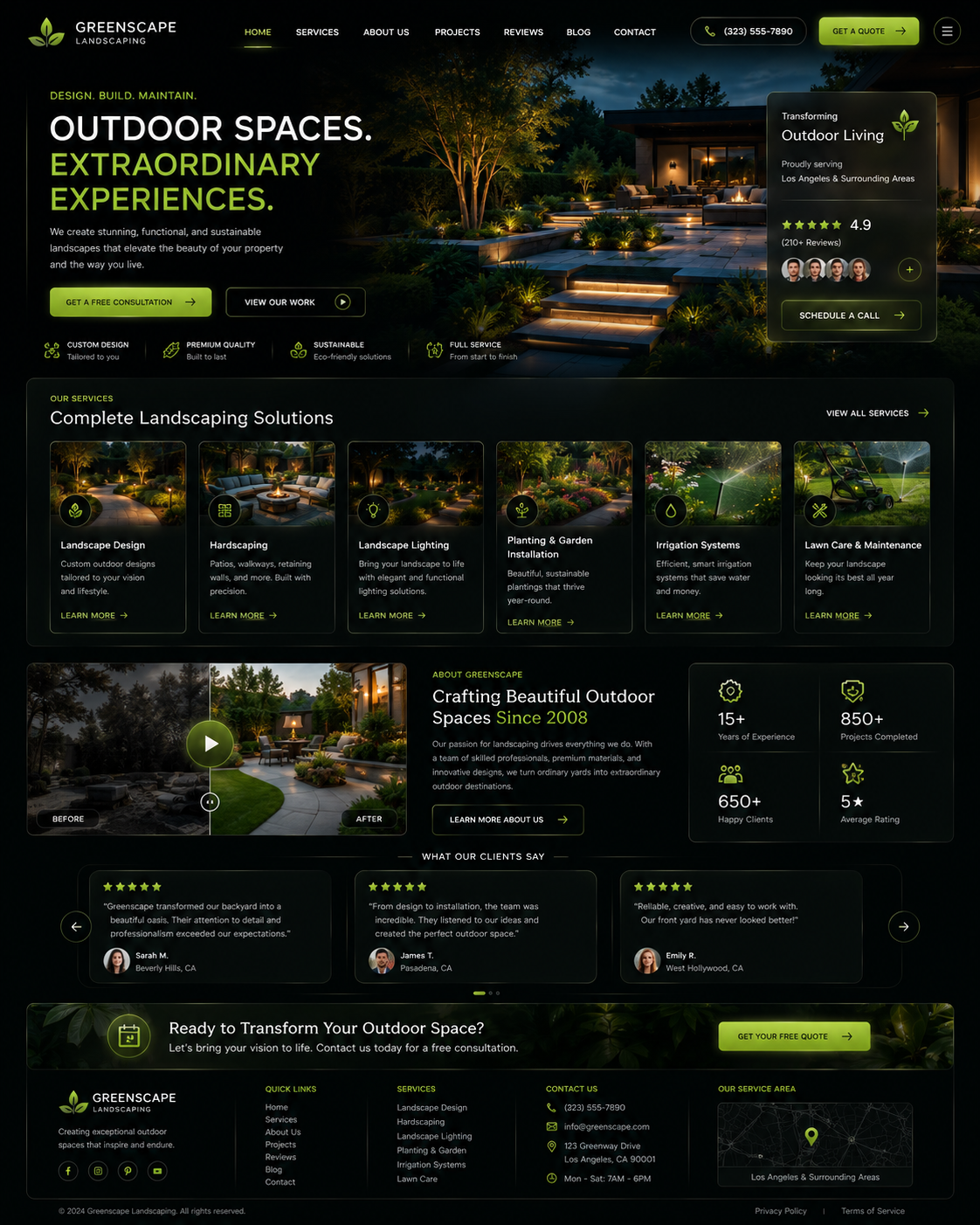 Landscaping company website project