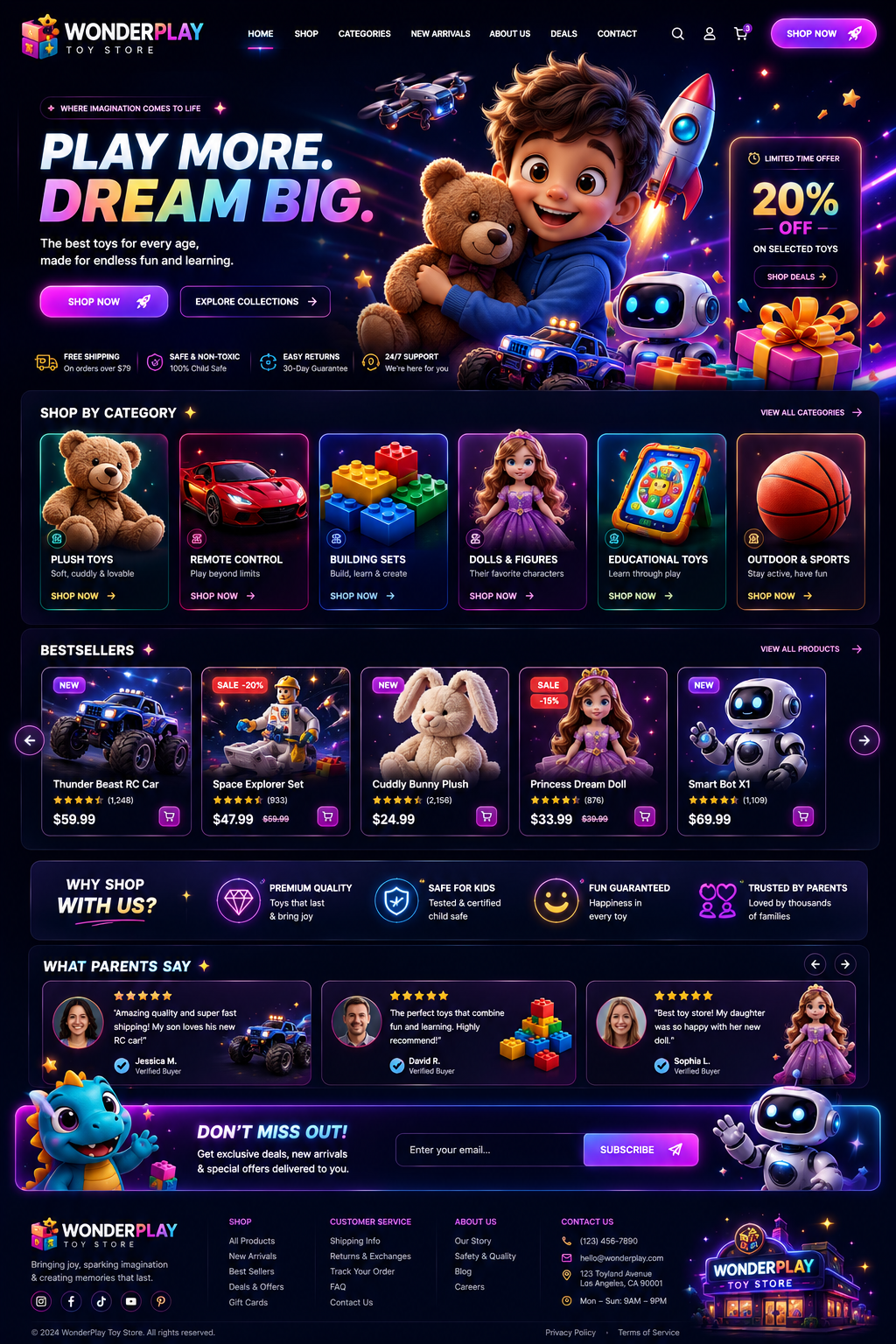 Colorful toy store ecommerce project
