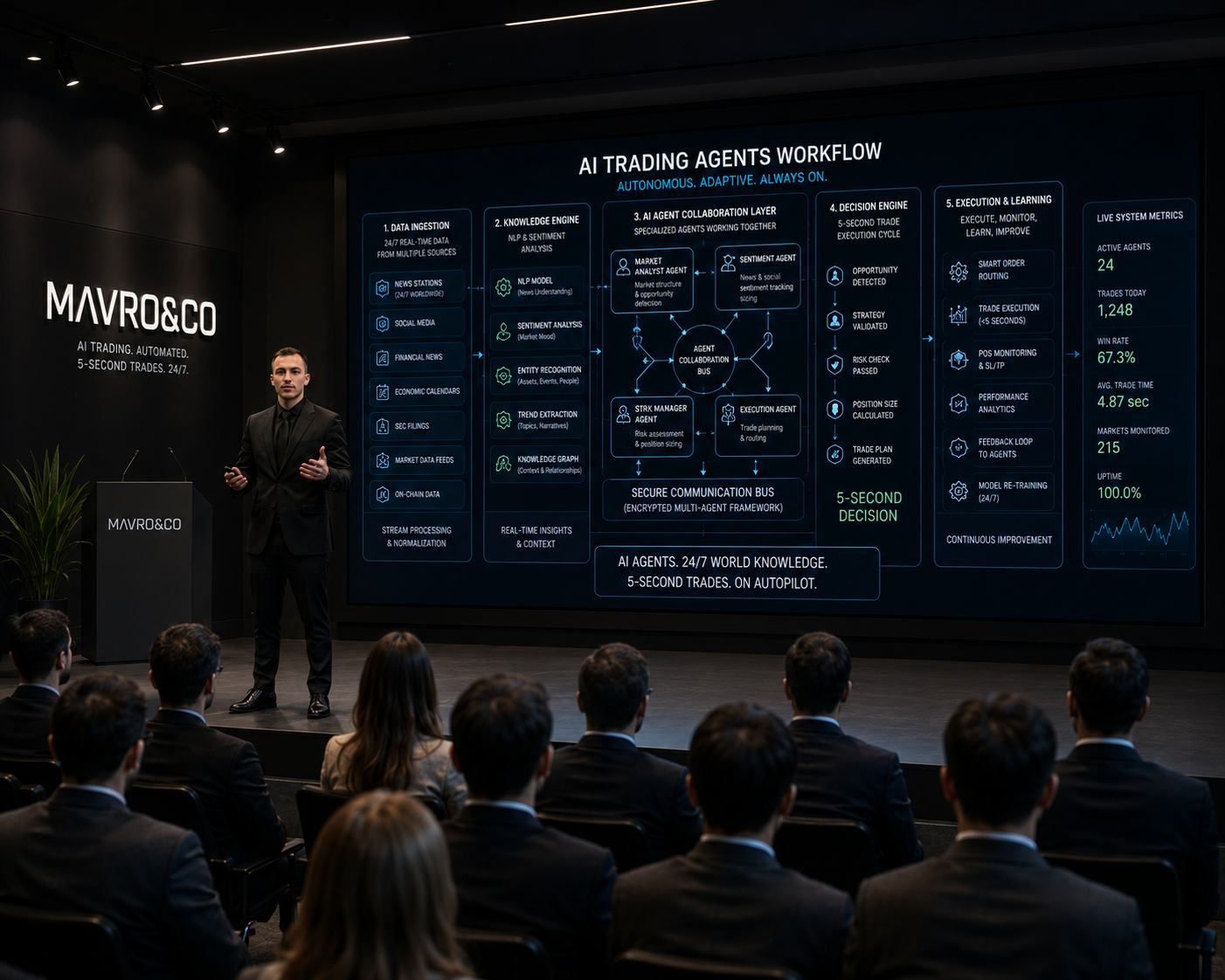 AI trading agents workflow keynote