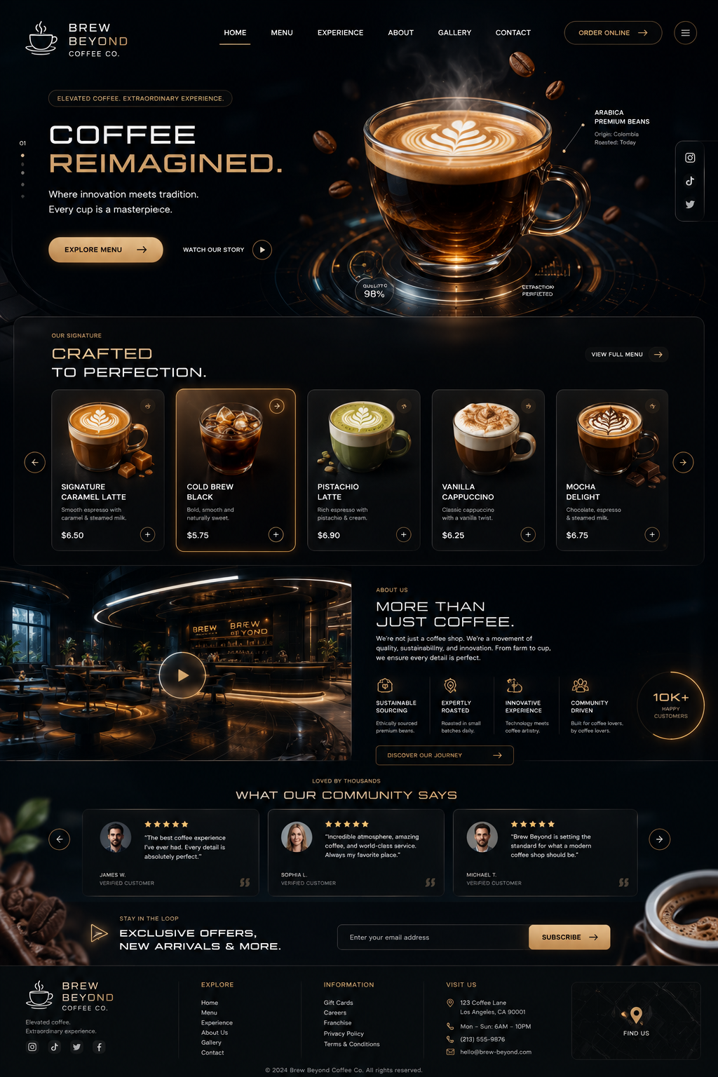 Coffee brand website project