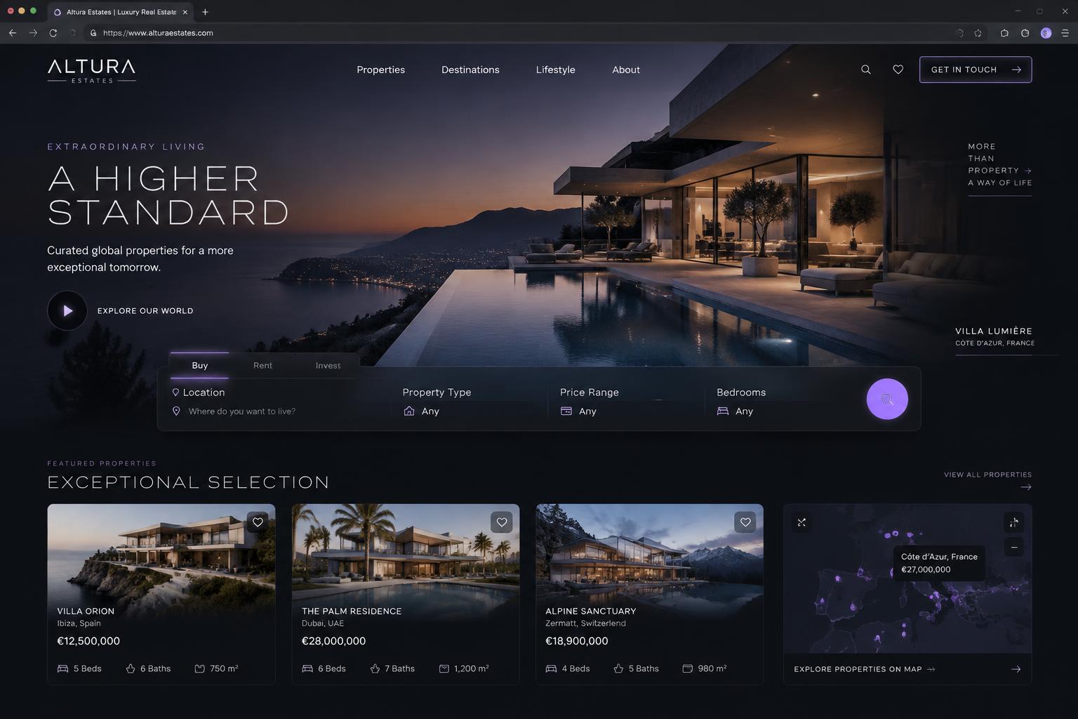AI-generated futuristic premium desktop website design concept