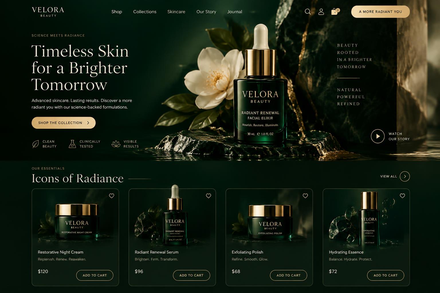 AI-generated futuristic premium desktop website design concept