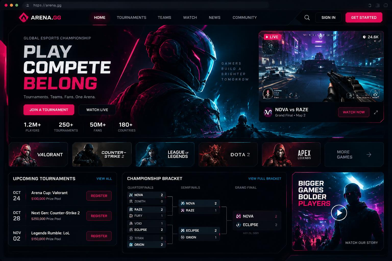 AI-generated futuristic premium desktop website design concept