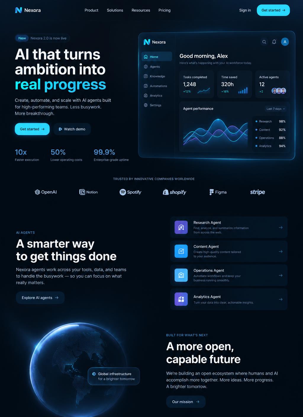 AI-generated futuristic premium website design concept