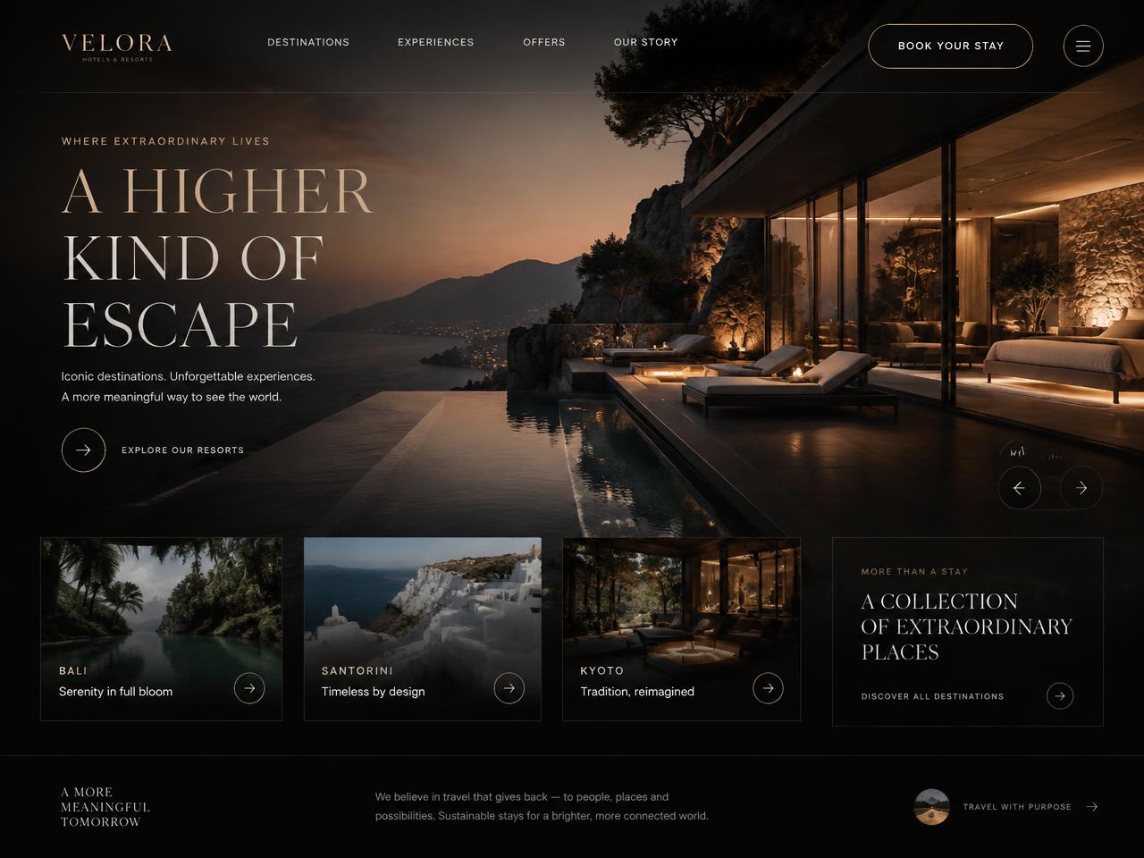 Velora — Luxury Resorts — Web Design project by MAVRO&CO