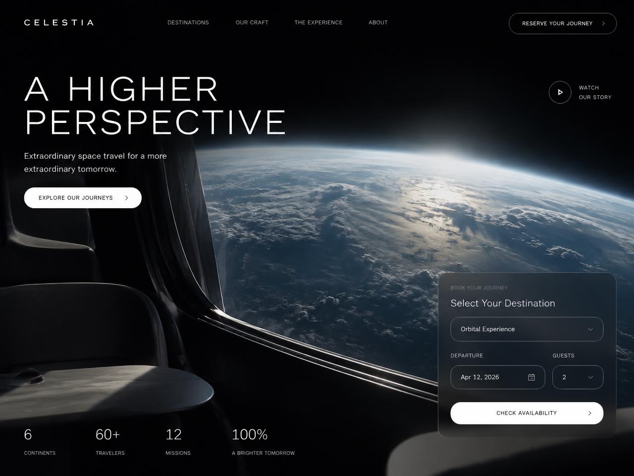 Celestia — Space Travel — Web Design project by MAVRO&CO